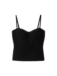 Double-knit cashmere tank top - Black