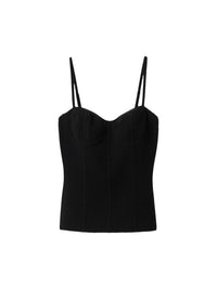 Débardeur à maille double en cachemire - Noir