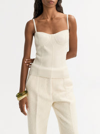 Double-knit cashmere tank top - White