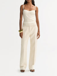 Double-knit cashmere tank top - White