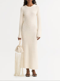 Robe bouclée en cachemire - Blanc