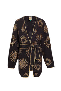 Cardigan brodé de paillettes - Noir