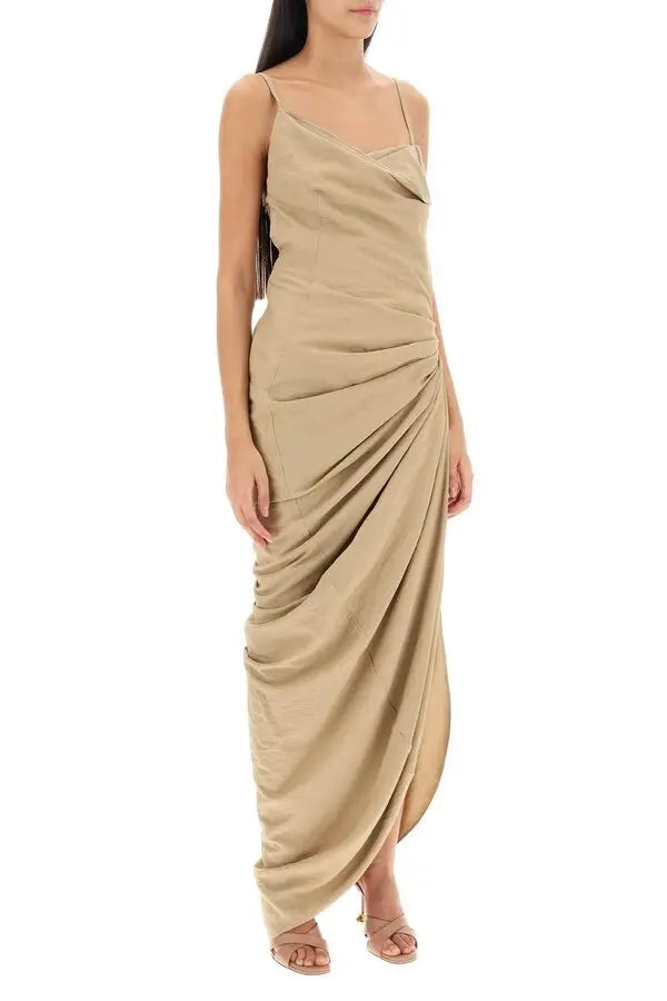 120€ / 0 sold //2 QTY / ST0%   Robe courte Saudade à fente drapée - Beige