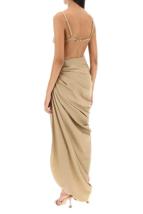 120€ / 0 sold //2 QTY / ST0%   Robe courte Saudade à fente drapée - Beige