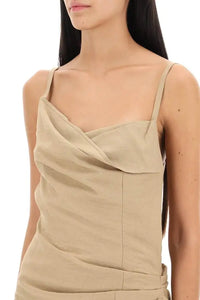 120€ / 0 sold //2 QTY / ST0%   Robe courte Saudade à fente drapée - Beige