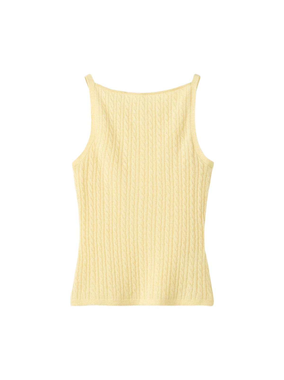 Débardeur à maille torsadée en cachemire - Jaune