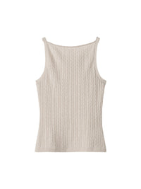 Débardeur à maille torsadée en cachemire - Beige