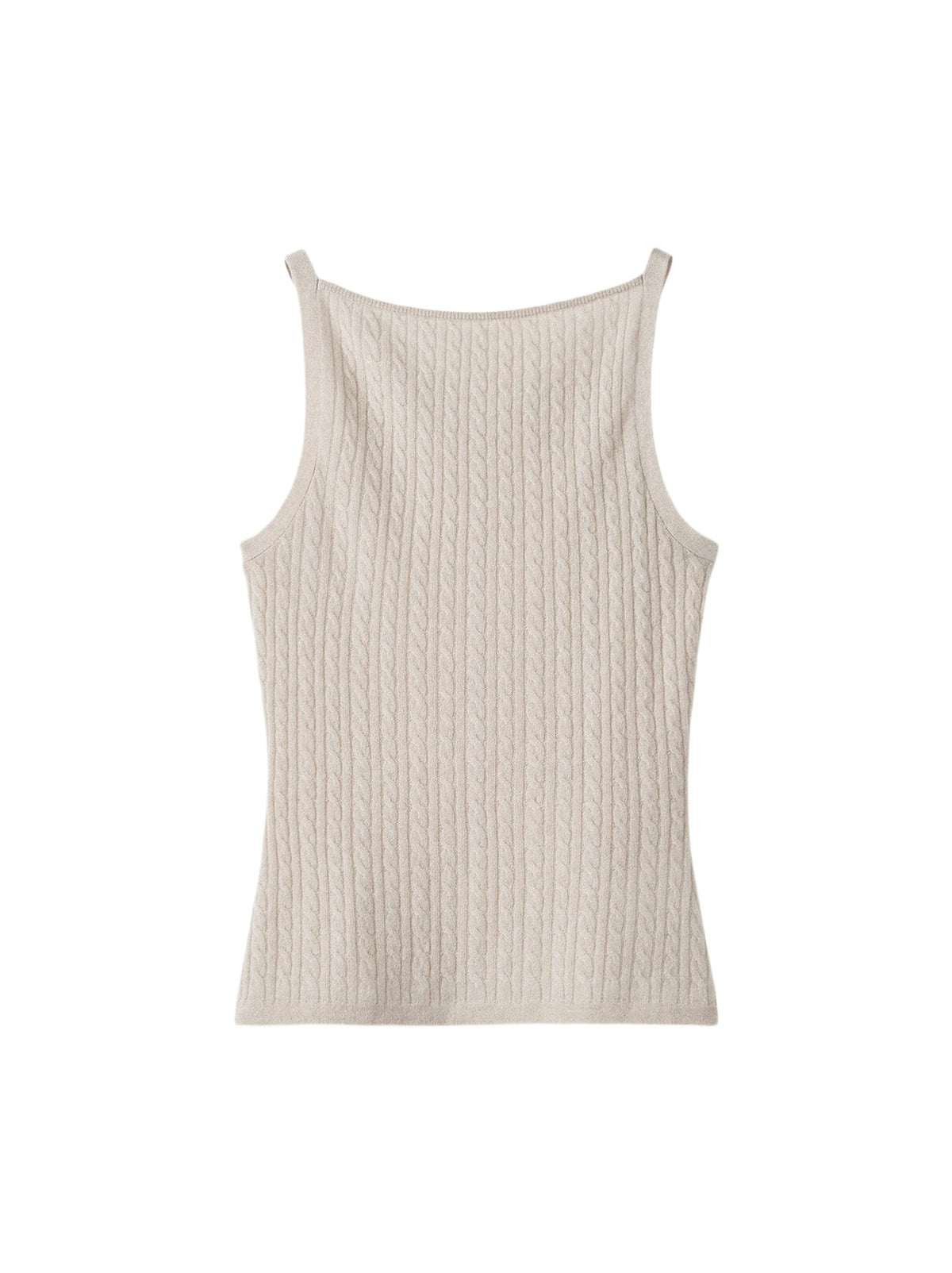 Débardeur à maille torsadée en cachemire - Beige