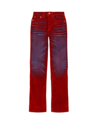 Jean bootcut 70's - Distressed Red Flocked