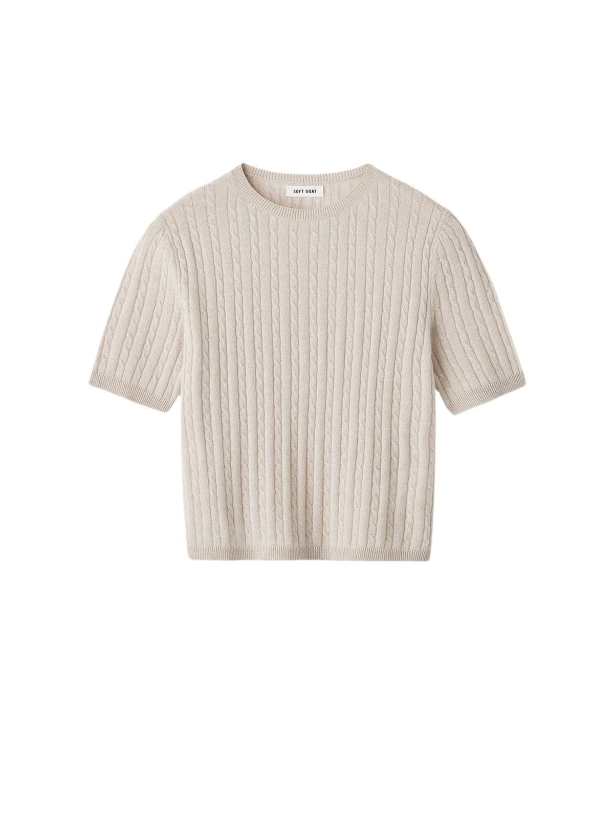Cashmere cable-knit top - Beige