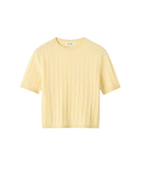 Top maille torsadée en cachemire - Jaune