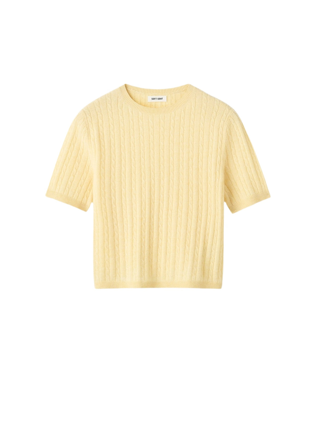 Top maille torsadée en cachemire - Jaune