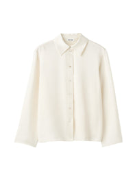 Chemise en laine et soie mélangé - Blanc