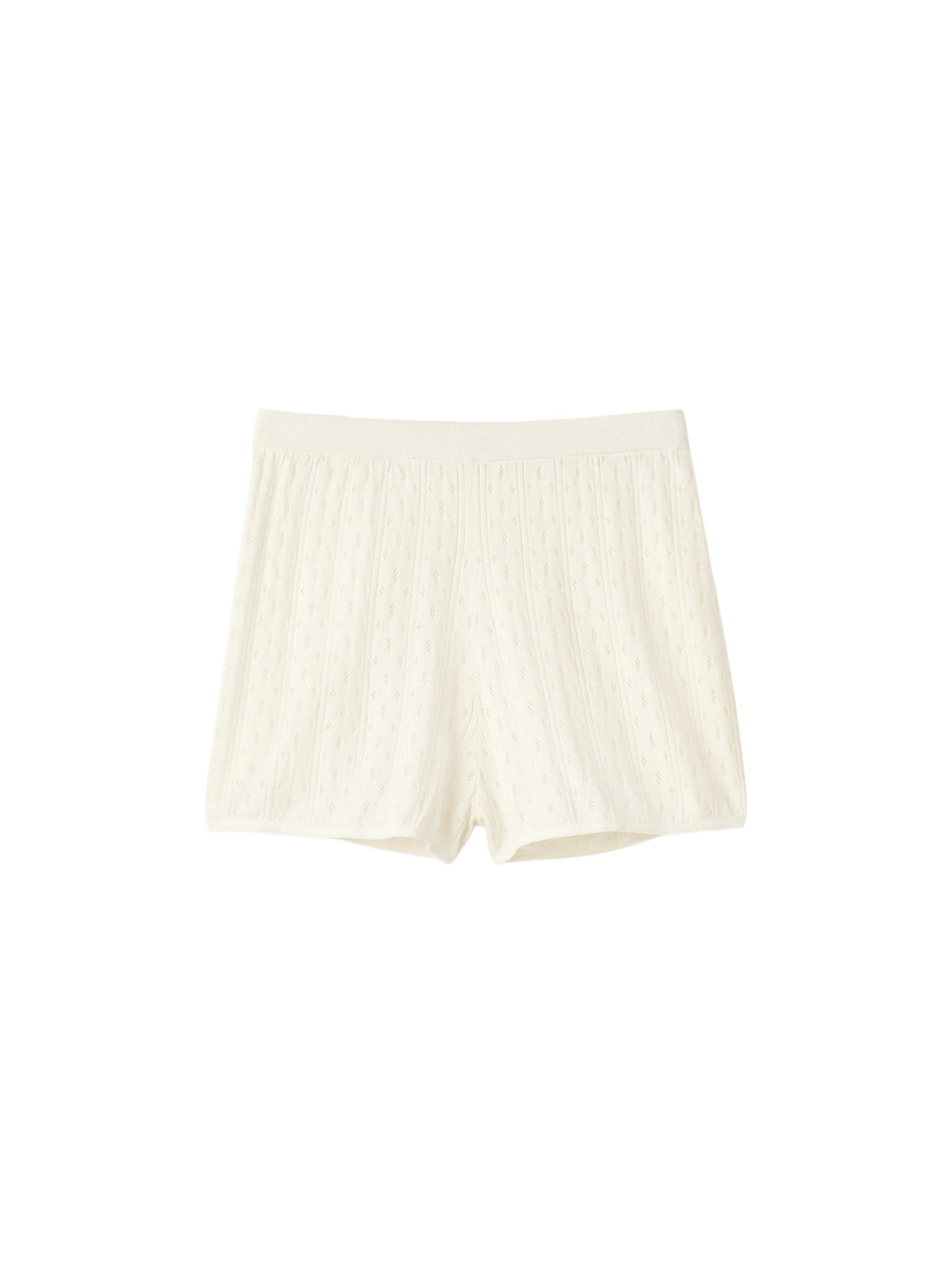 Blended cashmere shorts - White