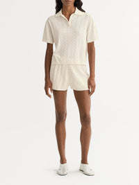 Blended cashmere shorts - White