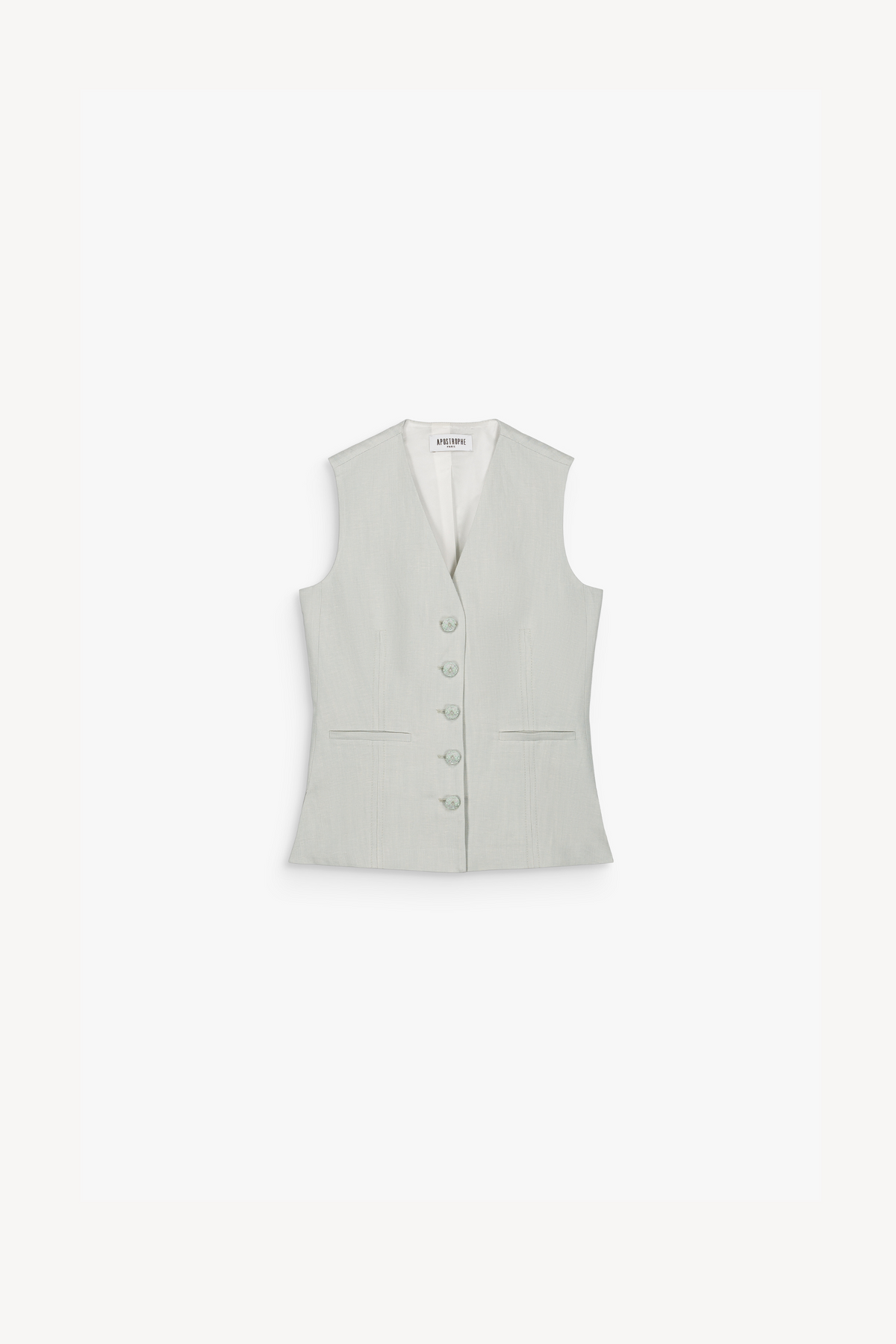 Gilet sans manches col v - Vert d'Eau