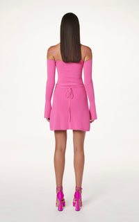 Kimberly short dress embellished with rhinestones - Pink