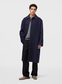 NAVY AND SKY DOUBLE JACQUARD COAT