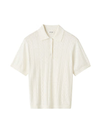 Polo en cachemire mélangé - Blanc