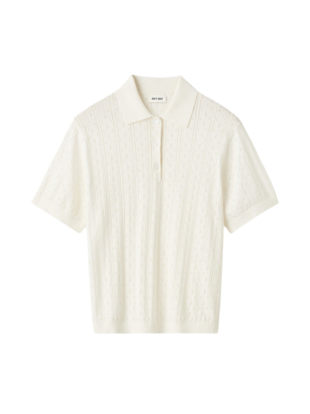 Polo en cachemire mélangé - Blanc