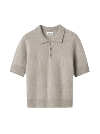 Polo brossé en cachemire - Gris