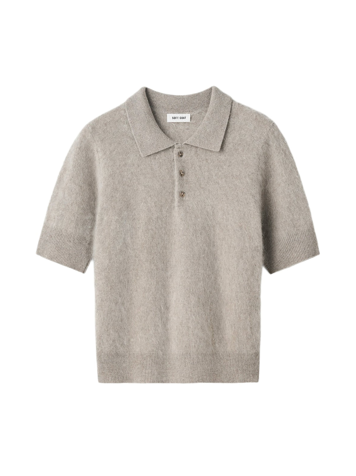 Polo brossé en cachemire - Gris