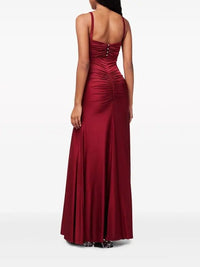 Robe longue drapée à ornements - Ruby Red