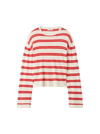 Round-neck jumper in a silk and cashmere blend - Red