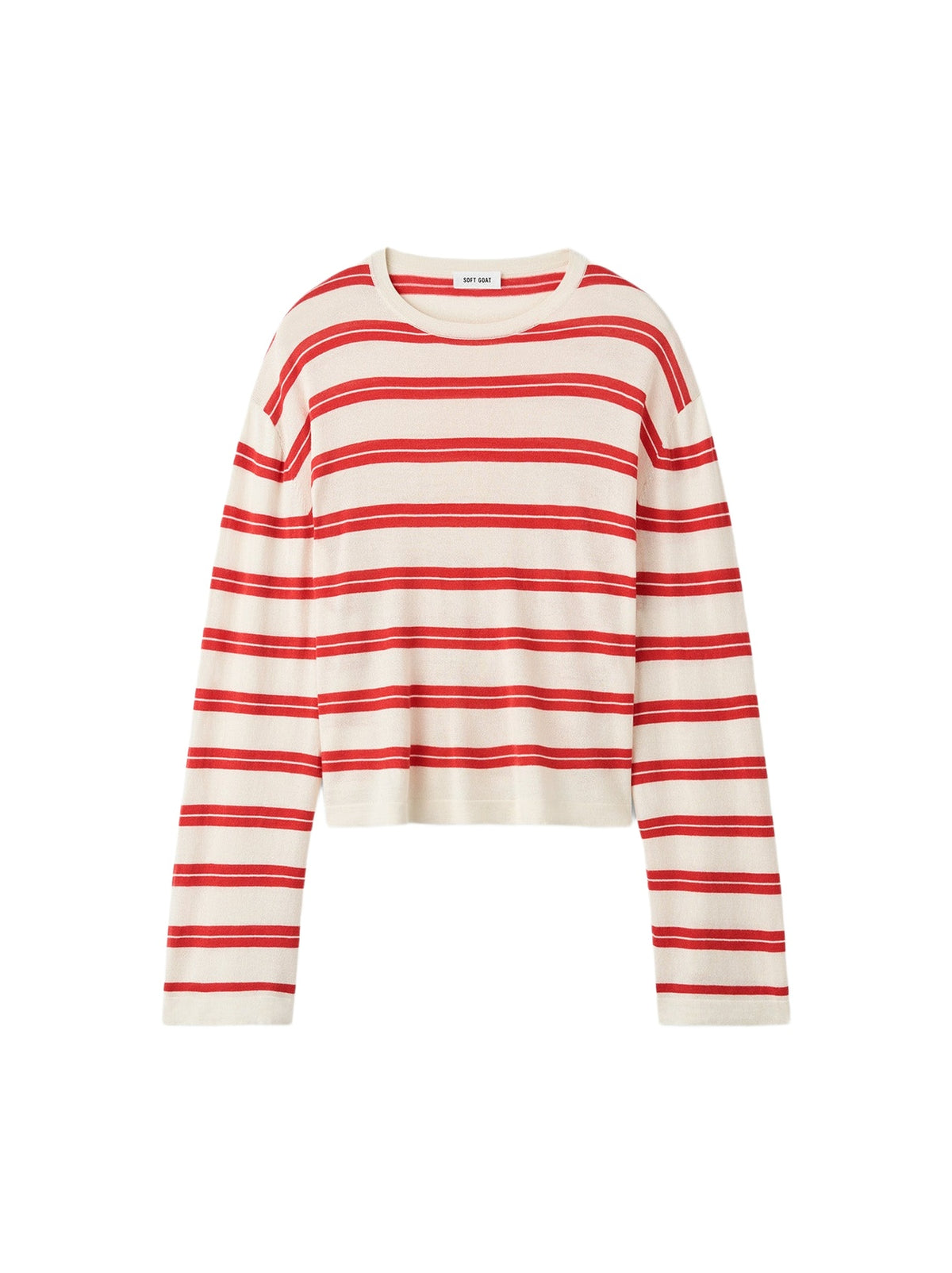 Round-neck jumper in a silk and cashmere blend - Red