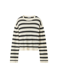 Pull col rond en soie et cachemire mélangé - Noir