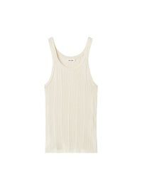 Ribbed silk-blend tank top - White
