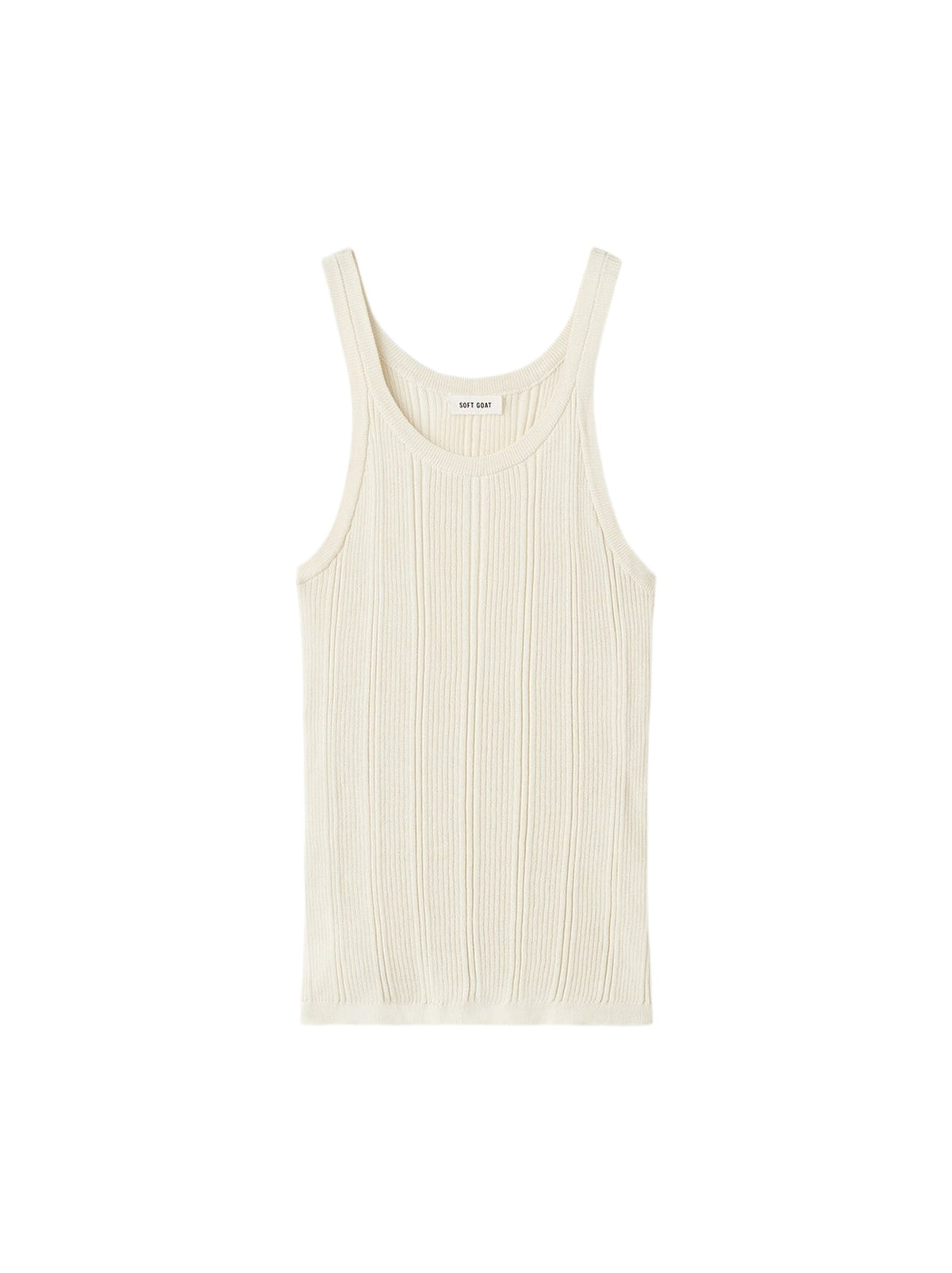 Ribbed silk-blend tank top - White