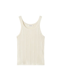 Ribbed silk-blend tank top - White