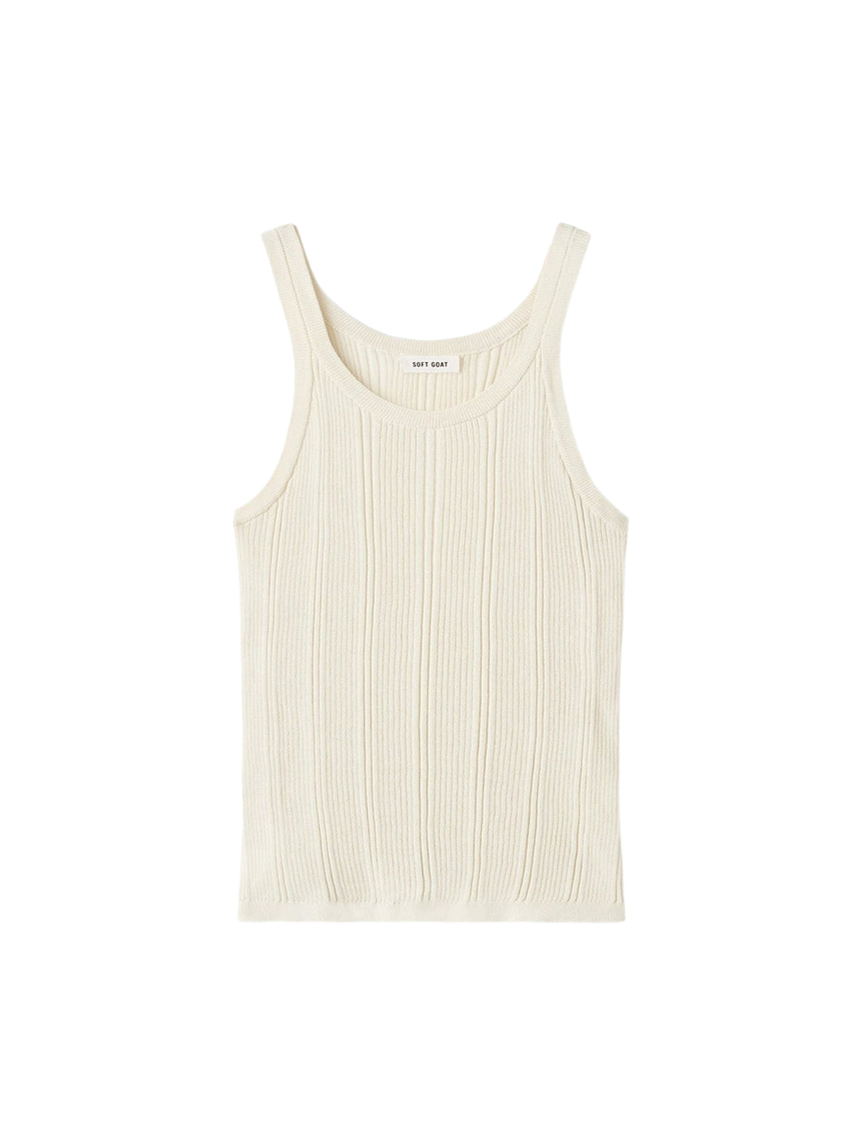 Ribbed silk-blend tank top - White