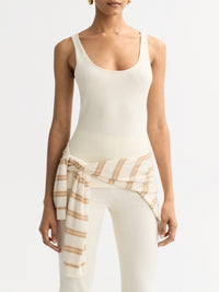 Blended silk tank top - White