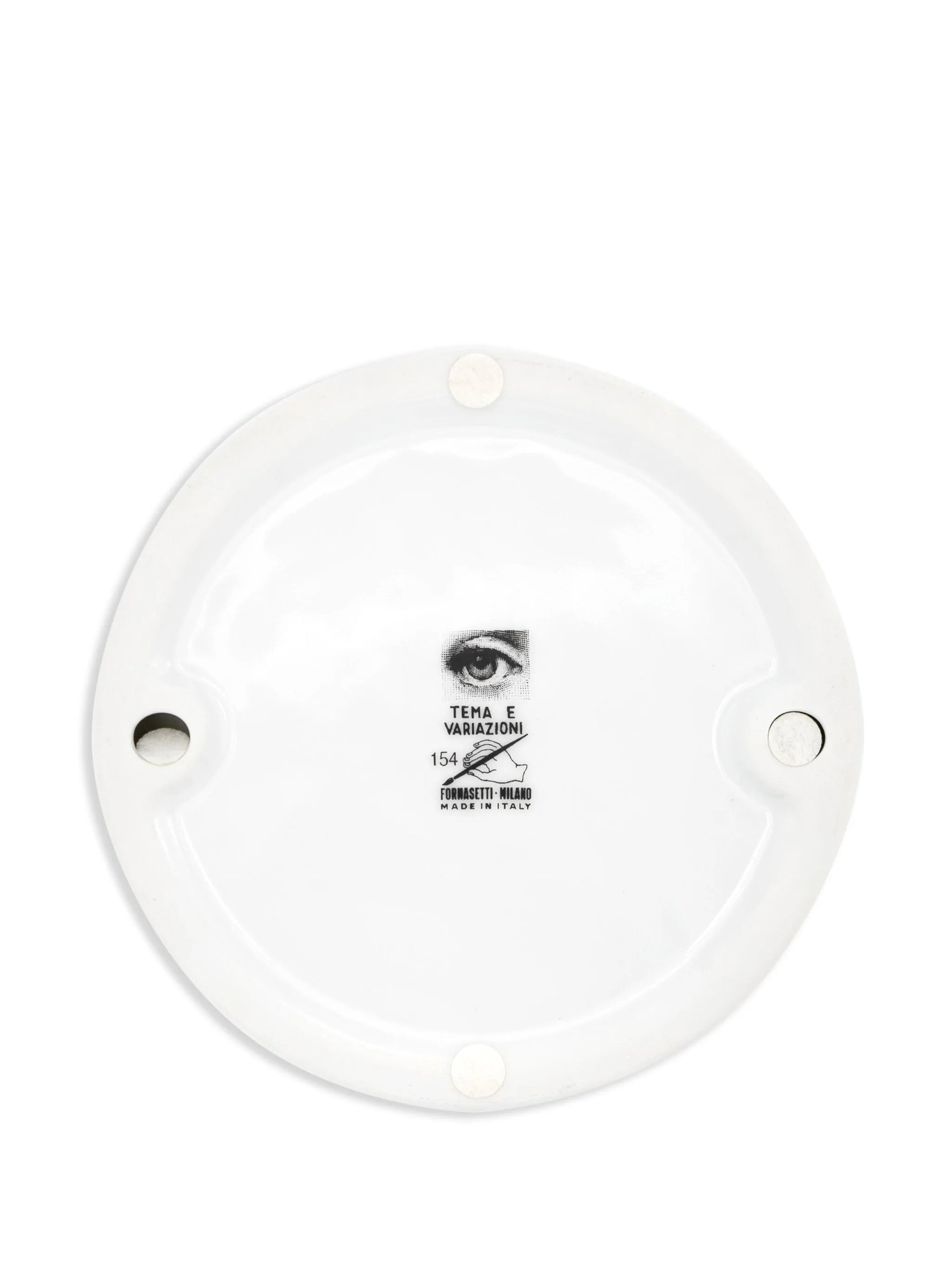 Tema e Variazioni n°154 round porcelain ashtray - Black & White