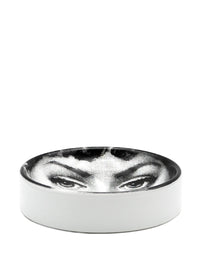 Tema e Variazioni n°137 round porcelain ashtray - Black & White