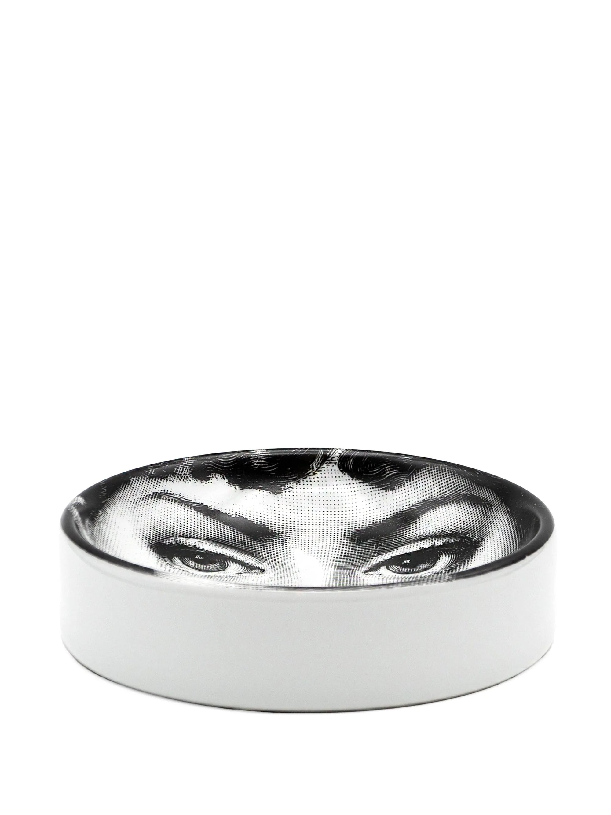 Tema e Variazioni n°137 round porcelain ashtray - Black & White