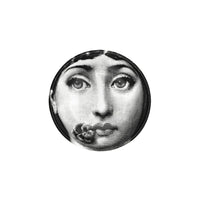 Tema e Variazioni n°137 round porcelain ashtray - Black & White