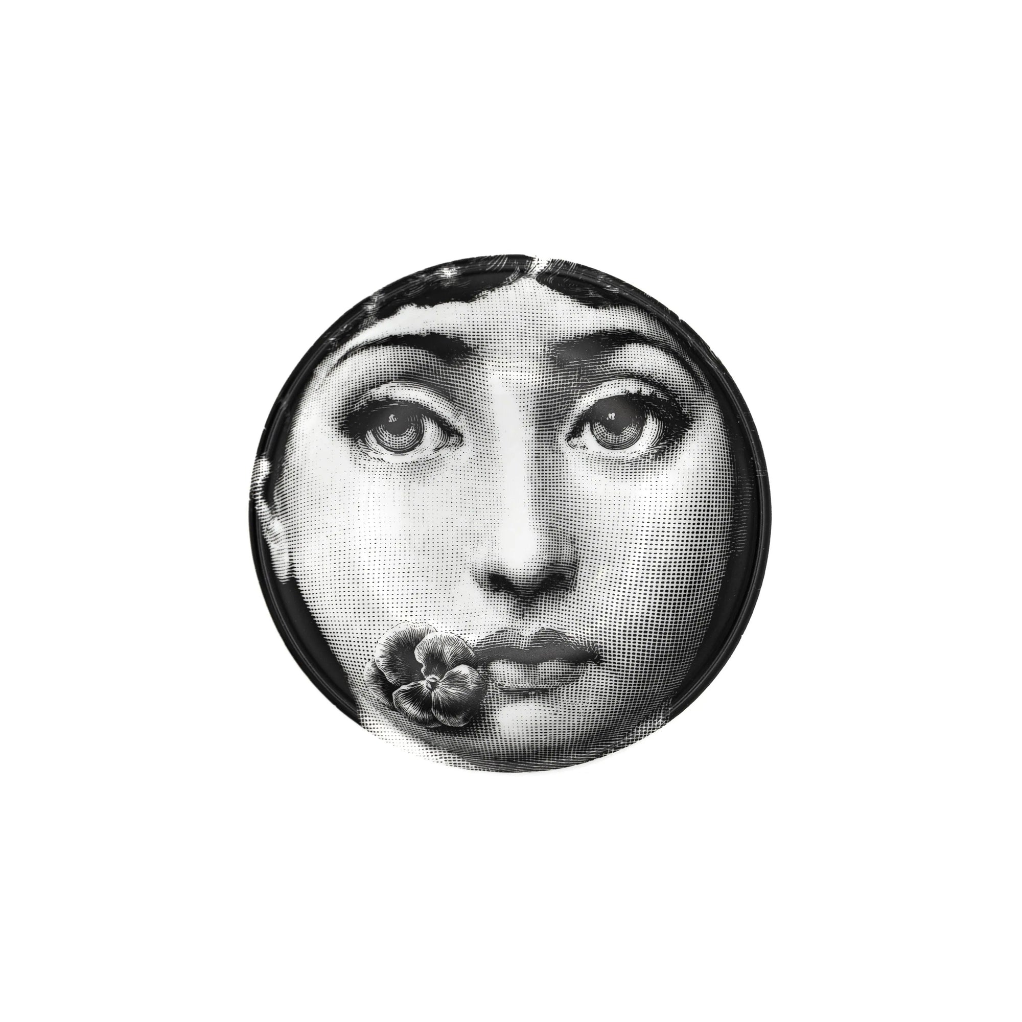 Tema e Variazioni n°137 round porcelain ashtray - Black & White