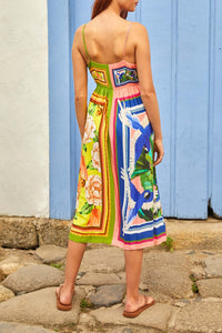 Double scarf midi dress - Multicolour