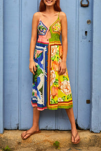 Double scarf midi dress - Multicolour