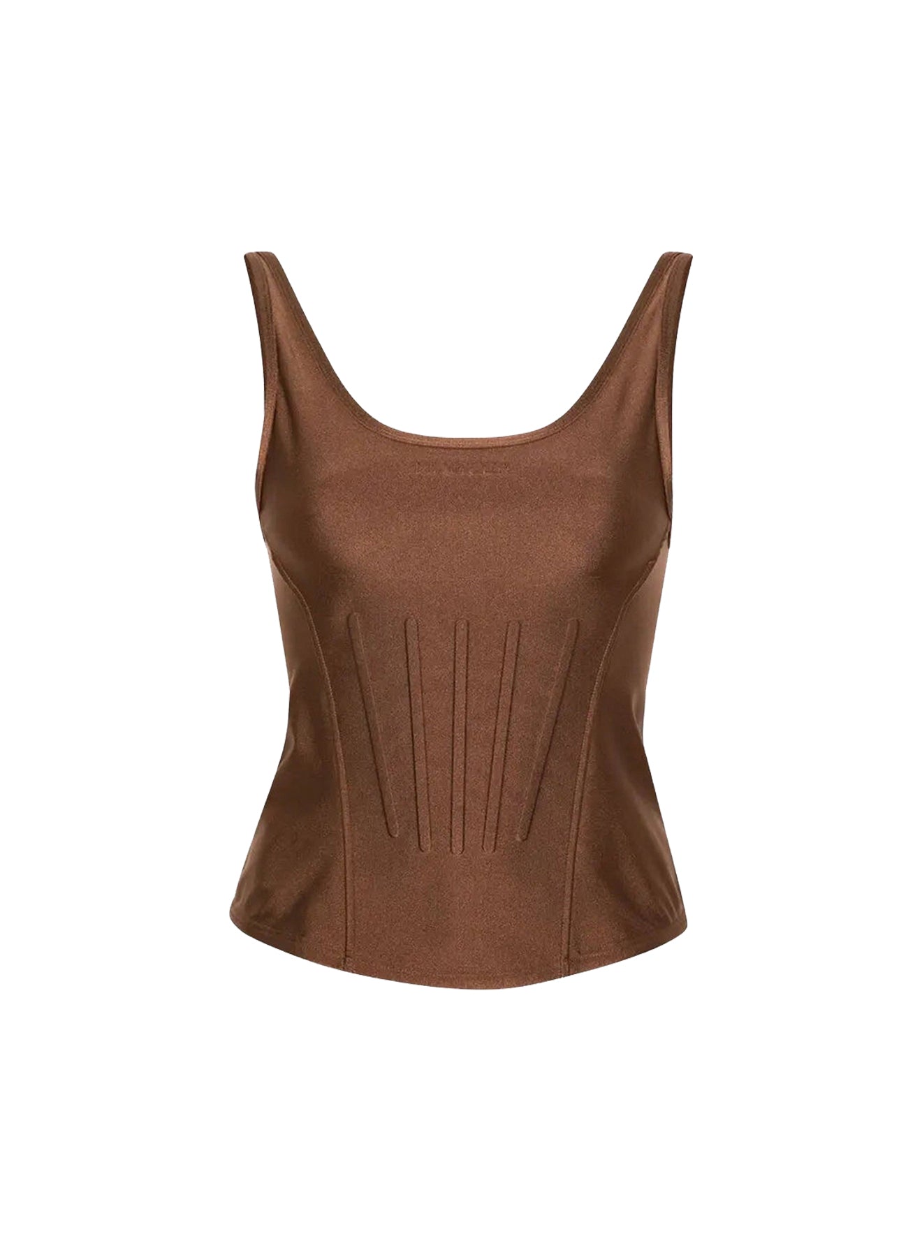 TAN CORSETED TANK TOP