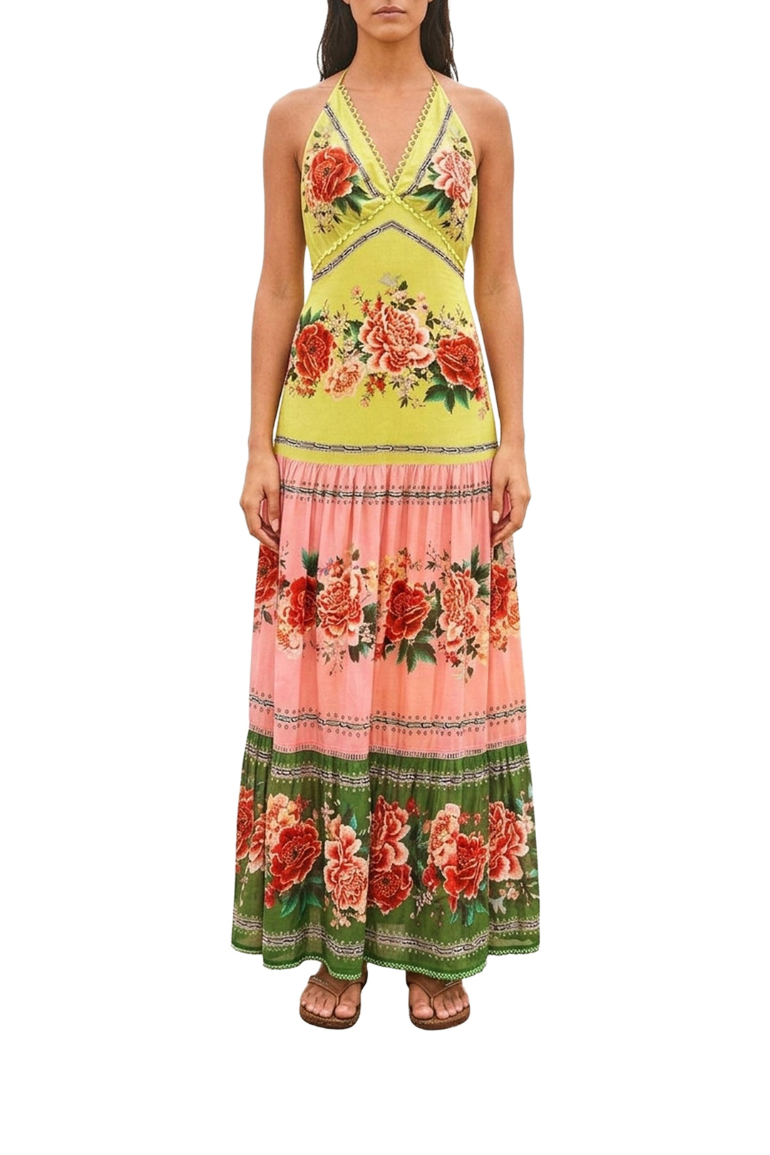 Robe longue Manuela Floral - Jaune