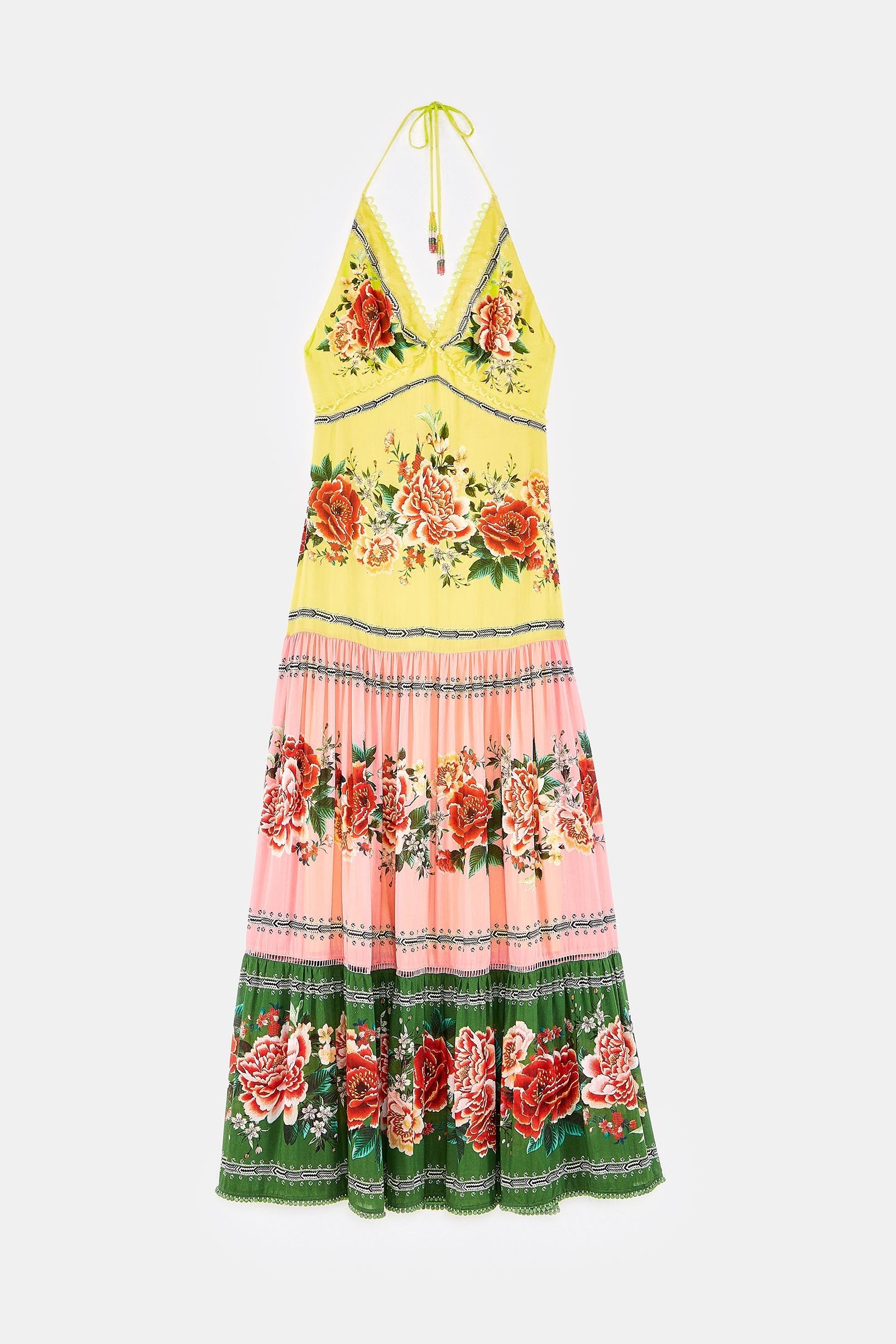 Robe longue Manuela Floral - Jaune