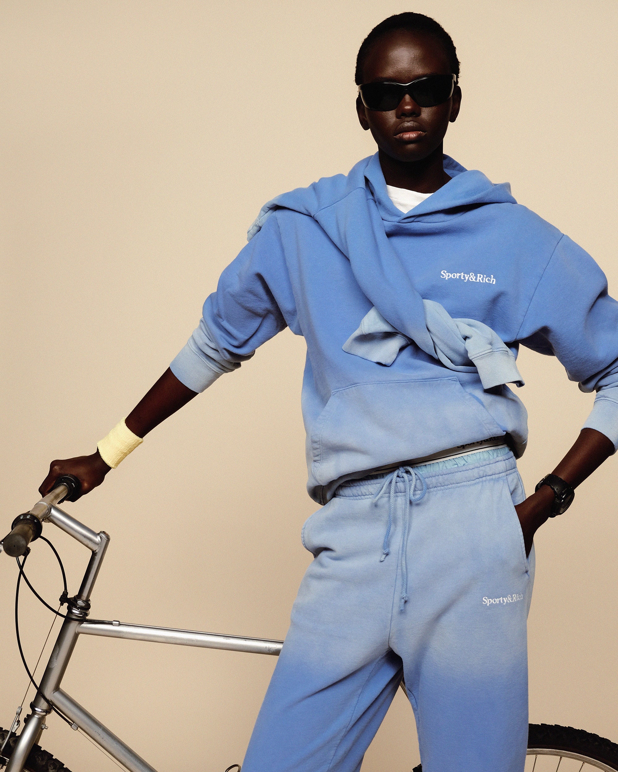 Serif Logo Sweatpant - Dip Dye Blue & White