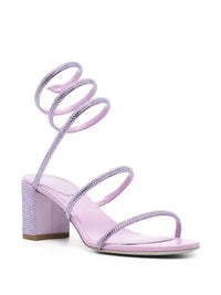Sandales à talons Cleopatra 60 à strass en satin - Mauve & Violet