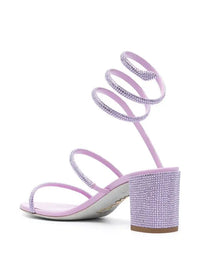 Sandales à talons Cleopatra 60 à strass en satin - Mauve & Violet