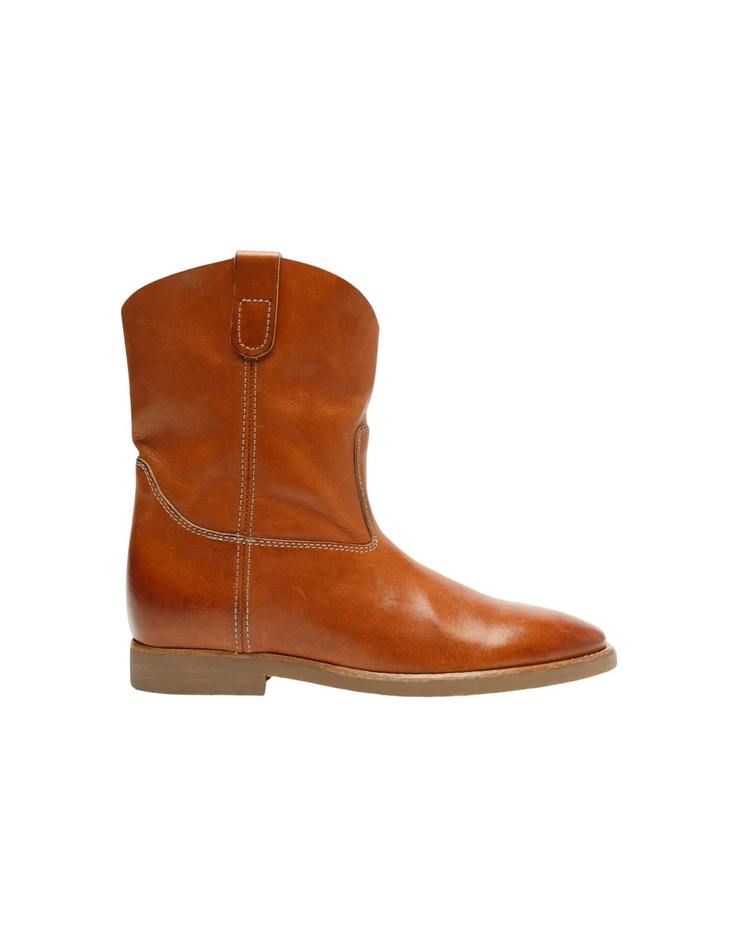 60's leather Camargue boots - Tan Leather