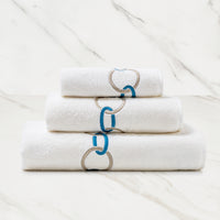 LINKS EMBROIDERY / PAIRE DE SERVIETTES / SERVIETTE DE BAIN & SERVIETTE INVITÉ